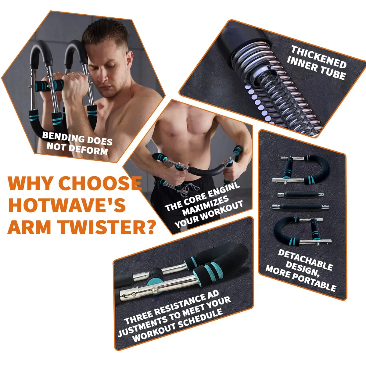 HOTWAVE Arm Trainer, Adjustable Chest Workout Equipment, Arm Trainer for Men, Chest Trainer for Men, Shoulder Muscle Training, Portable Spring Resistance Home Fitness Equipment Summerwins Summerwins