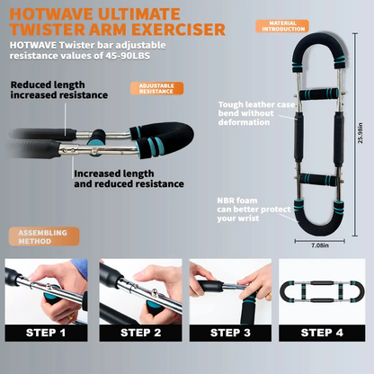HOTWAVE Arm Trainer, Adjustable Chest Workout Equipment, Arm Trainer for Men, Chest Trainer for Men, Shoulder Muscle Training, Portable Spring Resistance Home Fitness Equipment Summerwins Summerwins